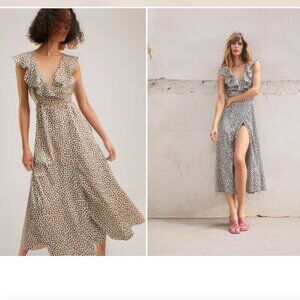 Polka-dot ruffled dress